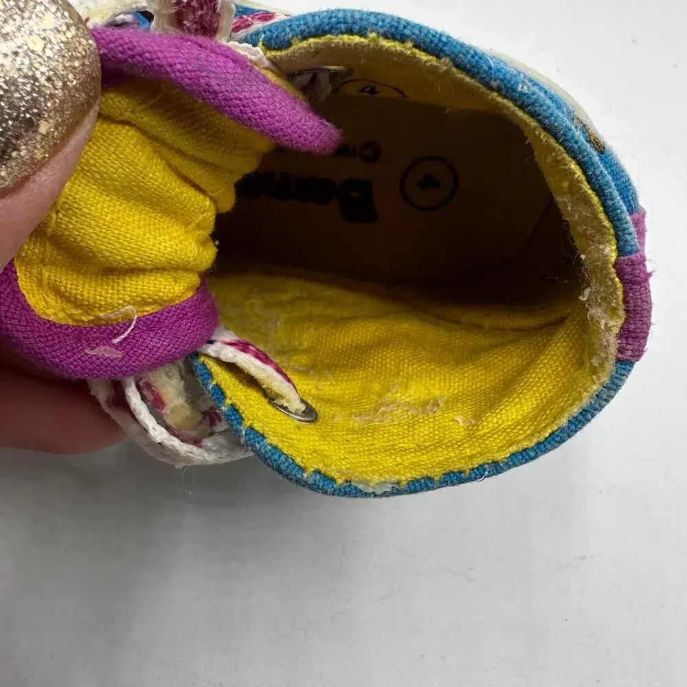Vintage 1993 BARNEY Purple Dinosaur Lace Up Shoes Toddler Size 4 READ